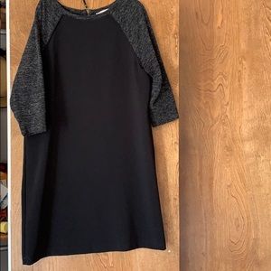 Loft Black/Grey 3/4 Sleeve Dress